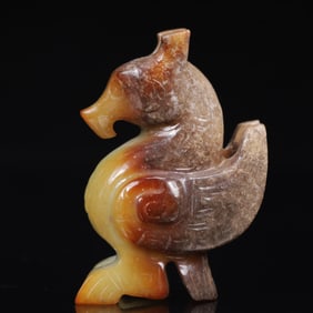 An Exquisite Gaogu Jade Auspicious Beast Ornament