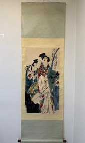 A Chinese Vertical Scroll Ink Painting of Figure on Paper