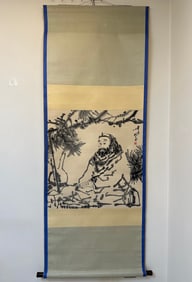 A Chinese Vertical Scroll Ink Painting of Figure on Paper