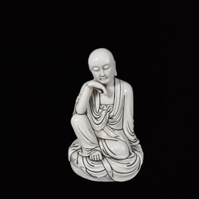 An Exquisite Blance-De-Chine Statue of Maitreya Buddha