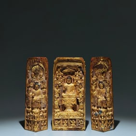 A Set of Rare Gilt Bronze Buddha Statue Niche
