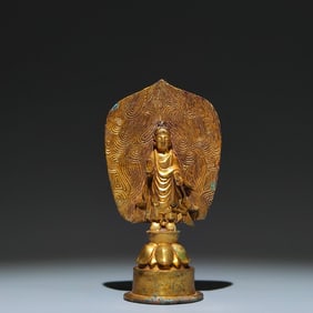 A Rare Gilt Bronze Buddha Statue Ornament