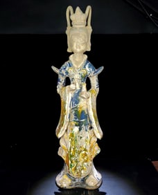 A Rare Tang Tri-Color Glazed Pottery Figure Ornament