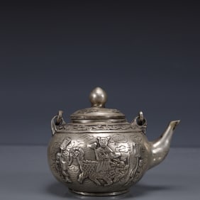 An Exquisite Silver-plated Figure Pattern Ewer
