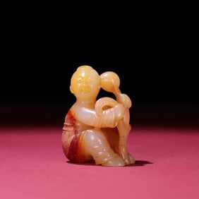 An Exquisite White Jade Figure Ornament
