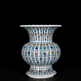 An Exquisite Doucai Flower Pattern Vase