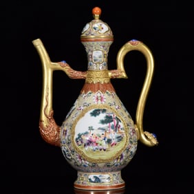 A Huge Gilt Bronze Figure Pattern Flagon