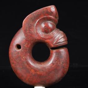 An Archaic Hongshan Culture Yellow Jade Pig and Dragon Ornament