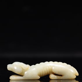 An Archaic Hongshan Culture White Jade Animal Ornament