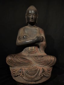 A Rare Limestone Buddha Statue Ornament