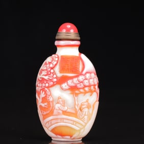 An Exquisite Glass Landscape and Figure Pattern Snuff Bottle