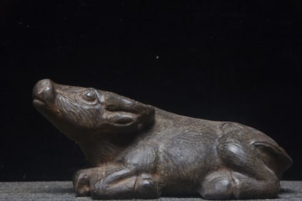 A Rare Limestone Buffalo Ornament