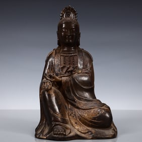 A Solemn Gilt Bronze Statue of Avalokitesvara