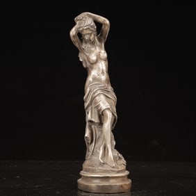 An Exquisite Silver-plated Copper Figure Ornament