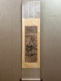 A Chinese Vertical Scroll Ink Painting of Figure on Paper,Tang Yin