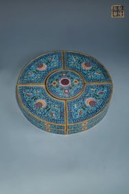A Set of Rare Cloisonne Lotus and Shou-Character Pattern Cover Boxes