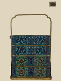 A Rare Cloisonne Lotus and Dragon Pattern Box
