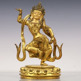 An Excellent Gilt-Bronze Figure Of Bodhisattva