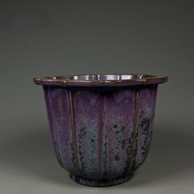 An Exquisite Jun Yao Purplish Glazed Flowerpot