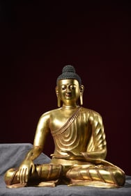 A Huge Gilt Bronze Statue of Sakyamuni