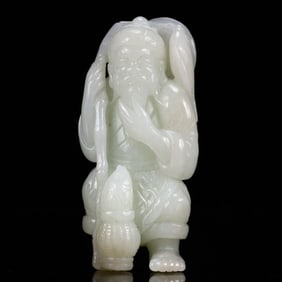 An Exquisite White Jade Figure Ornament