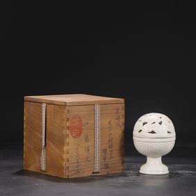 An Exquisite Ding yao White Glazed Hollow Censer