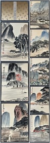 A Chinese Album Ink Painting of Landscape on Paper,Qi Baishi
