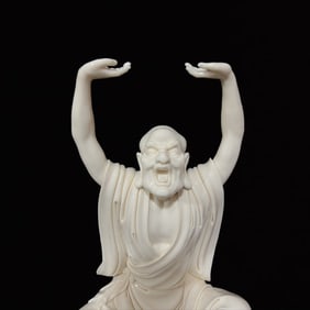 A Solemn Dehua white porcelain Statue of Arhat