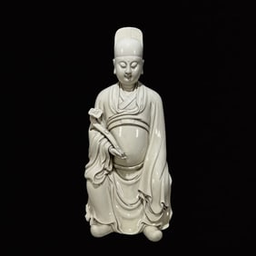 A Solemn Dehua white porcelain Statue of Figure