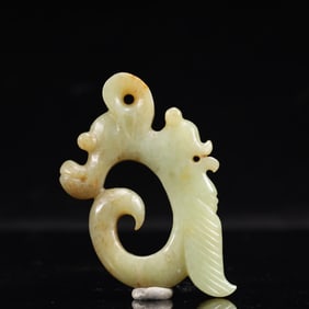 An Archaic Hongshan Culture White Jade Cicada Pendant