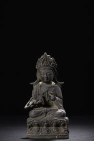 A Solemn Bronze Statue of Avalokitesvara