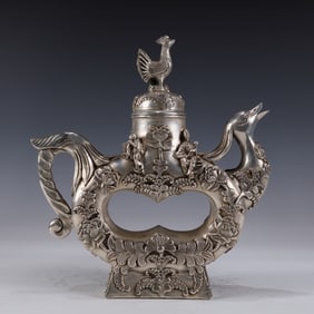 An Exquisite Silver-plated Phoenix Pattern  Ewer