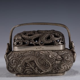 An Exquisite Silver-plated Dragon Pattern Handwarmer