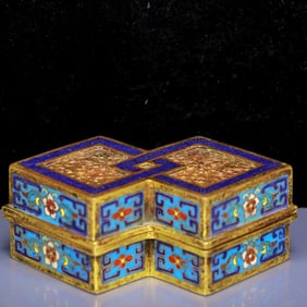 An Exquisite Cloisonne Flower Pattern Box