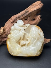 An Exquisite White Jade Figure Ornament