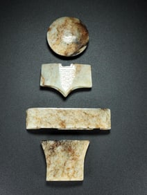 A Set of Rare White Jade Pendant
