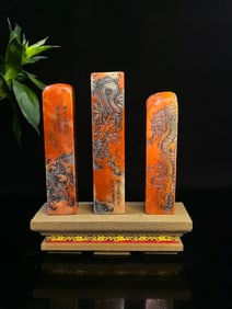 A Set of Fine Tianhuang Stone Dragon Pattern Seals