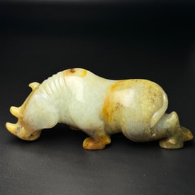 An Exquisite Gaogu Jade Rhinoceros Ornament
