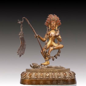 A Solemn Gilt Bronze Statue of Chakrasamvara