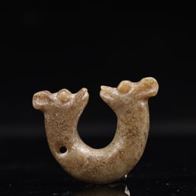 An Archaic Hongshan Culture Greenish Jade Pendant