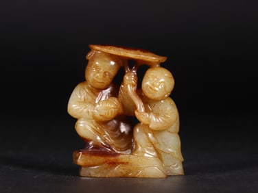 An Exquisite White Jade Figure Ornament