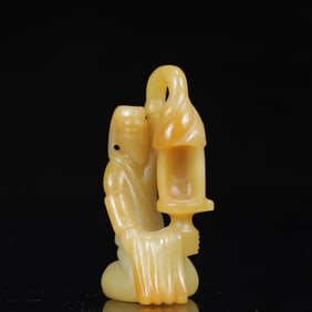 An Exquisite White Jade Figure Ornament