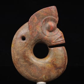 An Archaic Hongshan Culture Yellow Jade Pig and Dragon Ornament