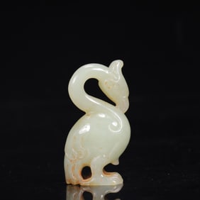 An Exquisite White Jade Phoenix Ornament