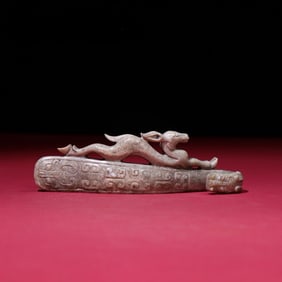 An Exquisite White Jade Deer Hook