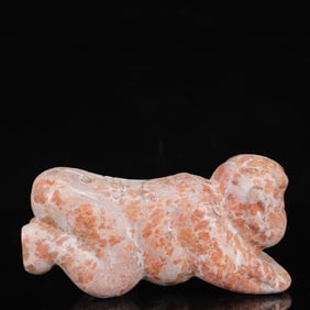 An Archaic Hongshan Culture Yellow Jade Figure Ornament