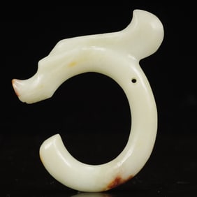 An Archaic Hongshan Culture White Jade Jade Ornament