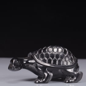 An Exquisite Blabk Jade Turtle Ornament