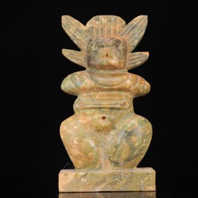 An Archaic Hongshan Culture Yellow Jade Figure Ornament