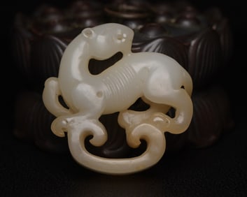 An Exquisite White Jade Horse Pendant